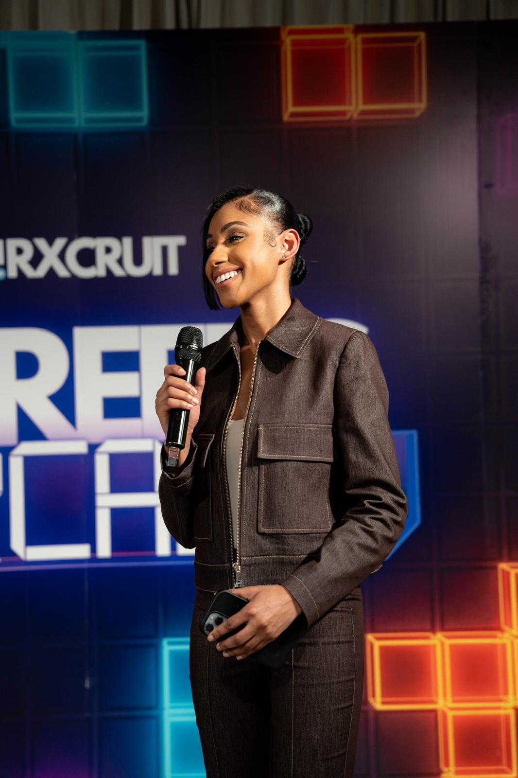 Karimah Shaw speaking at a recruitment event